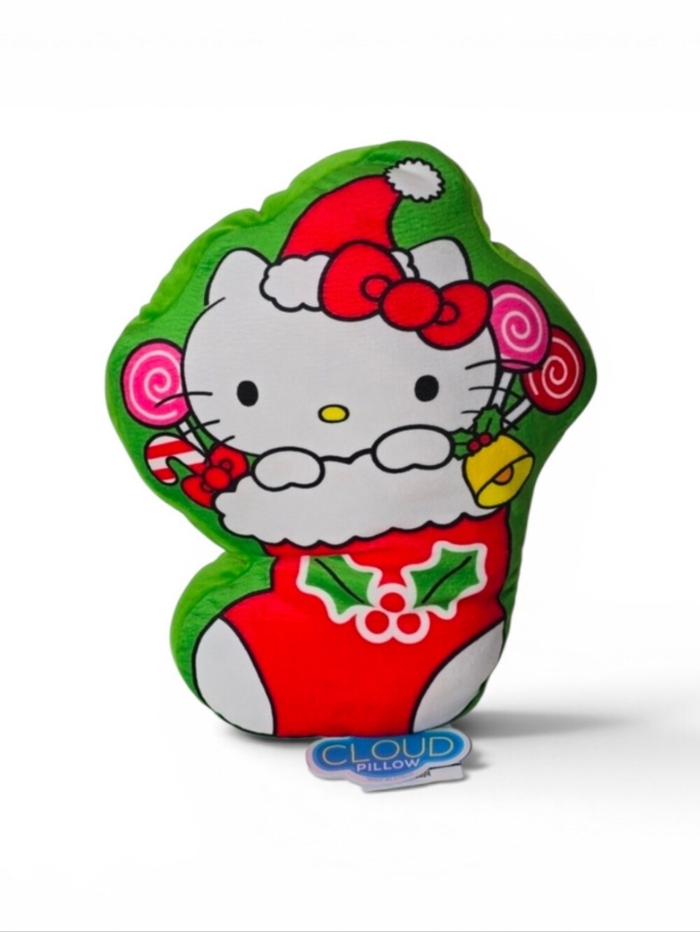 Hello Kitty Christmas Pillow Sanrio Holiday Plush Stocking Cloud Pillow NWT